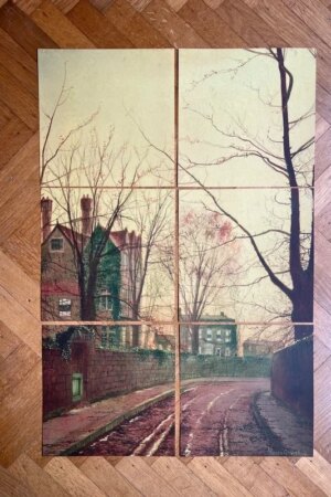 Autumn afternoon - John Atkinson Grimshaw - set van 6 kunst kaarten vierkant