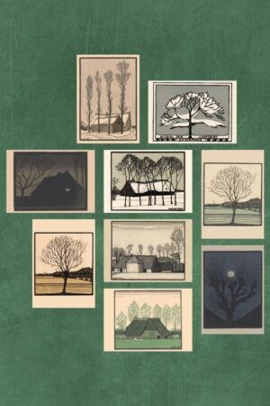 Boerderijen en landschappen - Julie de Graag - set van 9 kunstkaarten A4