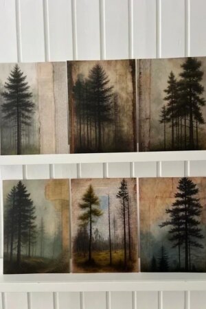 Bomen op papier deel 2 - set van 6 ArtPrintCards A4