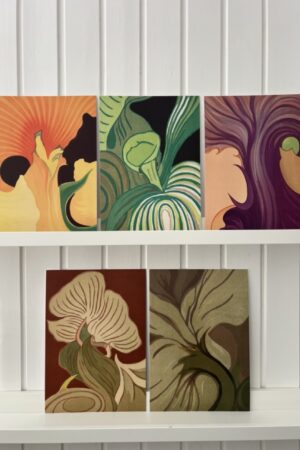 Botanische lijnen - Enzo Mari - set van 5 kunstkaarten A4