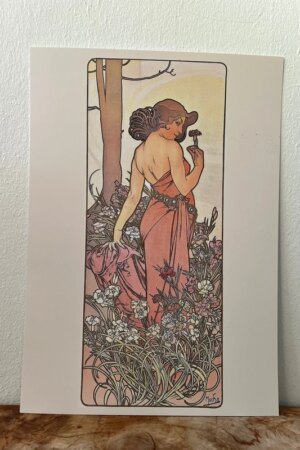 De anjer - Alphonse Mucha - 1 kunst kaart A4