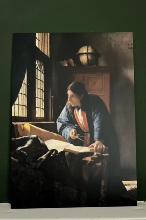 De geograaf - Johannes Vermeer - 1 kunst kaart A4