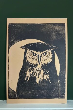 De oehoe - Henri-Charles Guérard - 1 kunst kaart A4