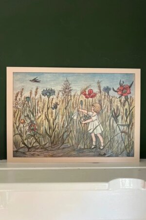 Duimelijntje – afscheid van de bloemen – Anker Johannesens Forlag – 1 kunst kaart A4