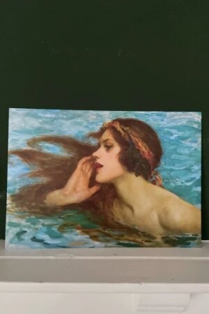 Een kleine zeemeermin – William Henry Margetson – 1 kunst kaart A4