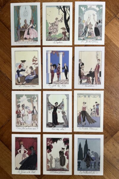 George Barbier - Vintage Fashion Plates Portrait - 12 wandkunstkaarten A6 - 1