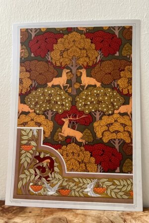 Herten en bomen - Maurice Pillard Verneuil - 1 kunst kaart A4