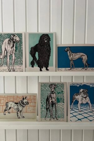 Honden - Moriz Jung - set van 6 kunstkaarten A4