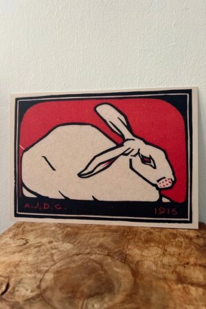 Liggend konijn - Julie de Graag - 1 kunst kaart A4