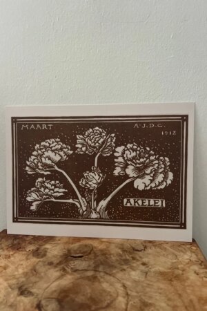 Maart: akelei - Julie de Graag - 1 kunst kaart A4