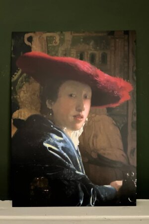 Meisje met de rode hoed - Johannes Vermeer - 1 Artprintcard A4