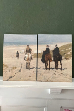 Morgenrit langs het strand - Anton Mauve - 2 wandkunstkaarten A4 (21×29,7cm)