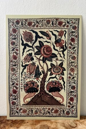 Palempore tapijt met bloeiende boom - 1 kunst kaart A4