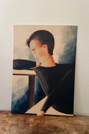 Peinzend - Oskar Schlemmer - 1 kunst kaart A4