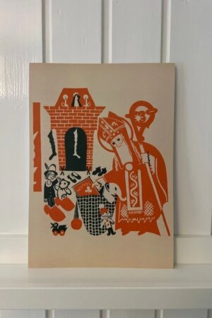 Sinterklaas (Sint Nicolaas brengt cadeaus) - Elisabeth Ivanovsky - 1 kunst kaart A4