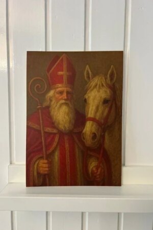 Sinterklaas met paard - ArtPrintCard A4