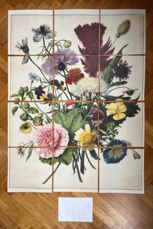 Veldboeket XL - set van 12 kunstkaarten - vierkant