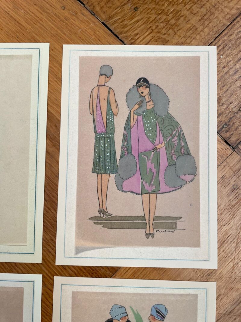 Vintage Fashion Plates Jaren 20 - 12 wandkunstkaarten A6 - 1