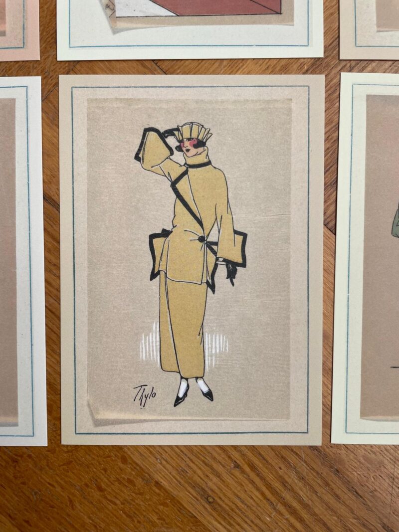 Vintage Fashion Plates Jaren 20 - 12 wandkunstkaarten A6 - 11