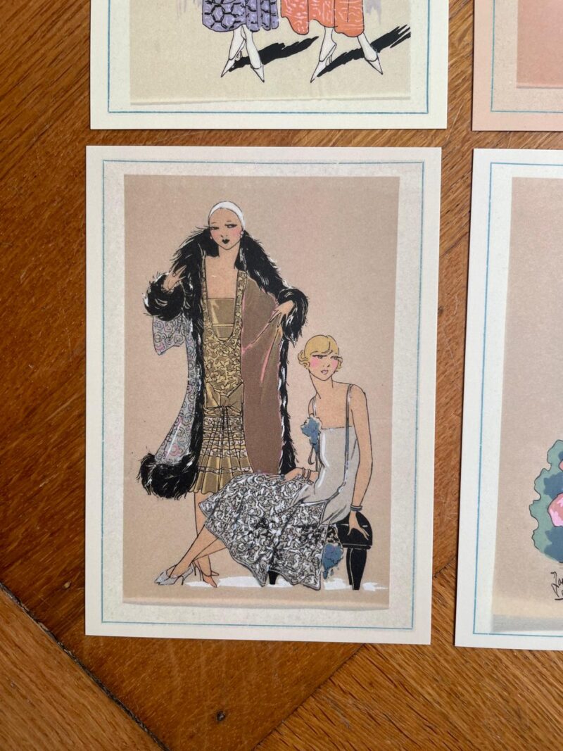 Vintage Fashion Plates Jaren 20 - 12 wandkunstkaarten A6 - 13