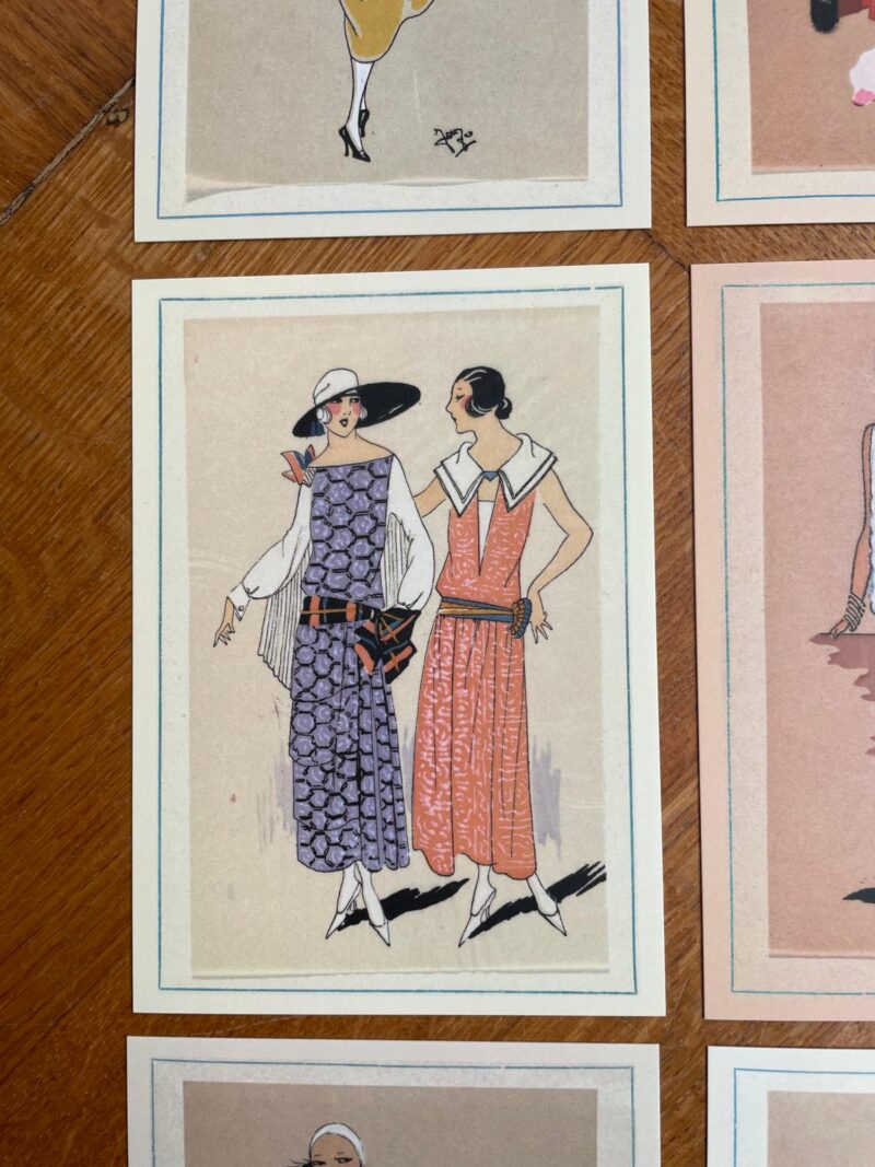 Vintage Fashion Plates Jaren 20 - 12 wandkunstkaarten A6 - 6