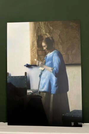 Vrouw die een brief leest - Johannes Vermeer - 1 kunst kaart A4