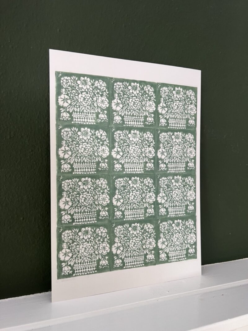 Stichpapier Patroon Bloemenmand - A4 - Afbeelding 2