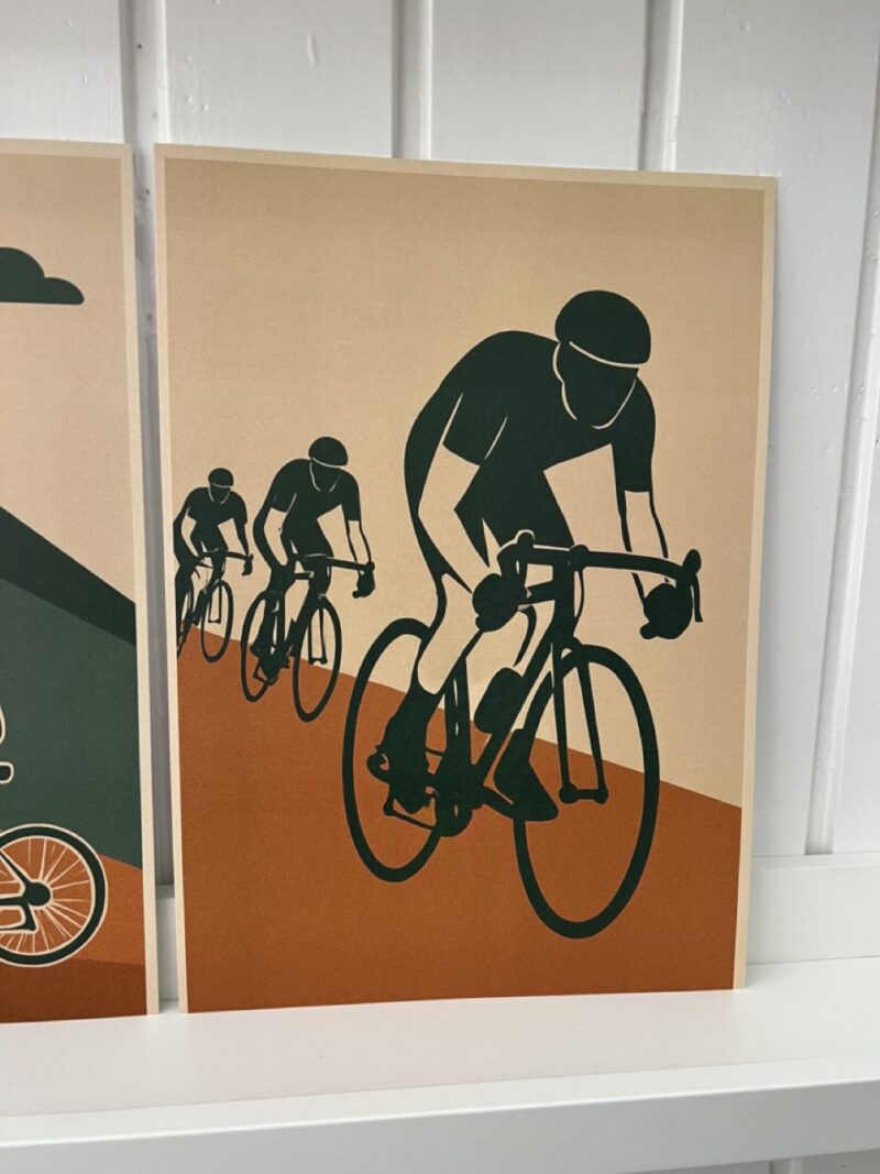 Wielrennen 2 - 5 wandkunstkaarten A4 - 6