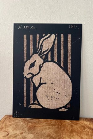 Zittend konijn - Julie de Graag - 1 kunst kaart A4