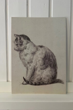 Zittende kat - Jean Bernard - 1 kunst kaart A4